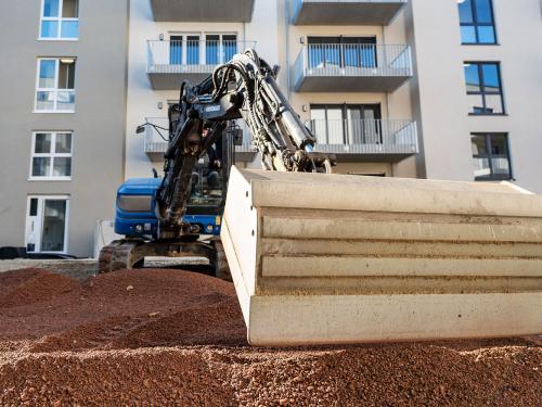 Substrate is applied on an underground garage.